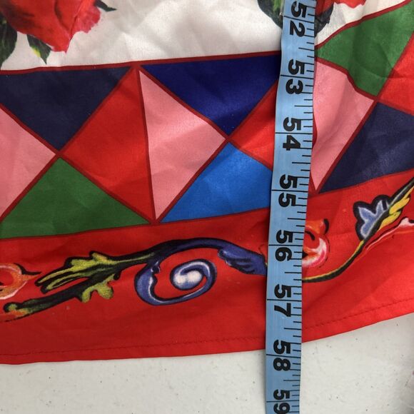 Lai Meng Five Cats Maxi‎ Dress Womens Large Red Abstract Beach Sleeveless - Picture 7 of 7